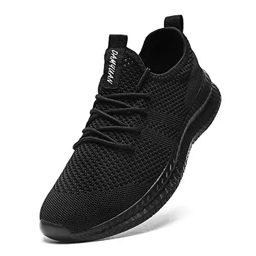 Produktbild: Tvtaop Damen Sneaker Laufschuhe Turnschuhe Straßenlaufschuhe rutschfest Leichtgewichts Atmungsaktiv Walkingschuhe Outdoor Tennisschuhe Sportschuhe Freizeitschuhe,Schwarz 39 EU