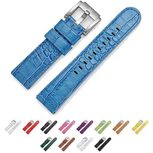 Produktbild: TW Steel Marc Coblen Armband Uhrenband Uhrenarmband Leder 22 MM Kroko Blau LB_BL_K_S