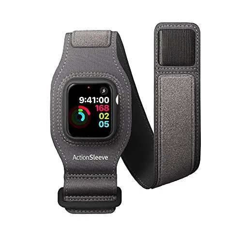 Produktbild: Twelve South ActionSleeve 2 für Apple Watch 44 mm Oberarm-Sportarmband für Sport und Fitness, Grau
