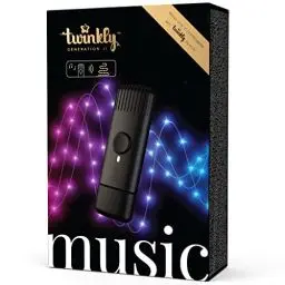 Produktbild: Twinkly Music, Sound Sensor für LED-Lichter, Bluetooth und Wi-Fi Sensor zur Synchronisierung mit Musik und Smarten Lichtern über App, Stromversorgung über USB, Schwarz
