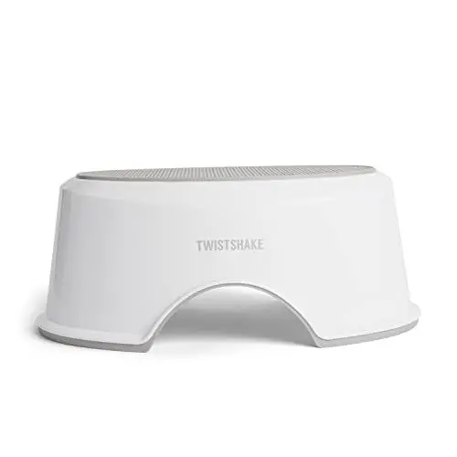 Produktbild: Twistshake Baby Tritthocker | Rutschfester Baby-Badehocker | Leichter Hocker für das Töpfchentraining | Kompakt – Reisefreundlich – Ergonomisches Design | Baby-Toilettensitz-Assistent | Weiß Grau