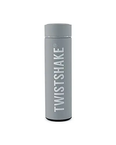 Produktbild: Twistshake Heiß- oder Kaltisolierflasche – 420 ml | Edelstahl-Wasserflasche mit Doppelschicht-Vakuum | Isolierung bis zu 10 Stunden | BPA-freie isolierte Thermoskanne | Pastellgrau