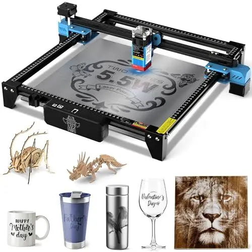 Produktbild: Twotrees TTS-55 Pro 20 W Lasergravurmaschine zur Herstellung von 3D-Holzpuzzles, Schneidemaschine 5.5 W Laserleistung, komprimierter Punkt mit festem Fokus, Graviermaschine für Holz, Metall