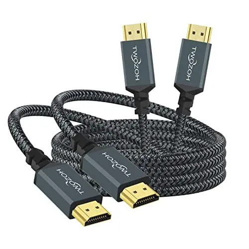Produktbild: Twozoh 4K HDMI Kabel 1M 2 Stück, Geflochtenes Nylon HDMI auf HDMI Kabel unterstützt 18Gbps 3D/4K@60Hz/2160P/1080P