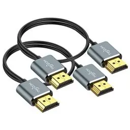 Produktbild: Twozoh Flexibles und Schlankes HDMI Kabel 1M 2 Stück, Ultradünnes HDMI Kabel unterstützt High Speed 4K@60Hz 18Gbps 2160P/1080P