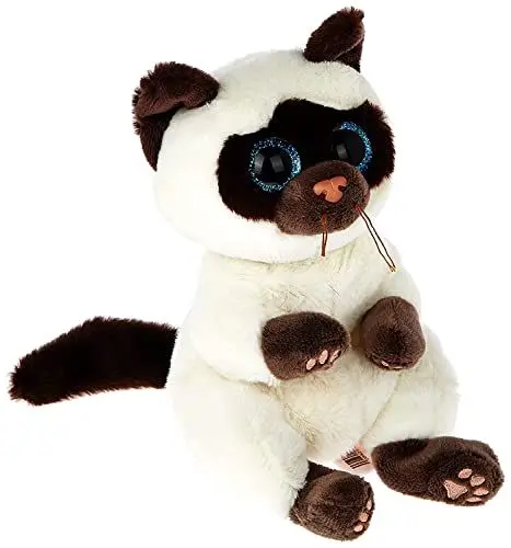 Produktbild: TY Beanie Babies Miso Siamese Katze 15CM – Weiches Plüschtier für Kinder – Sammlerstück Kuschelteddy – Stofftier Geschenk
