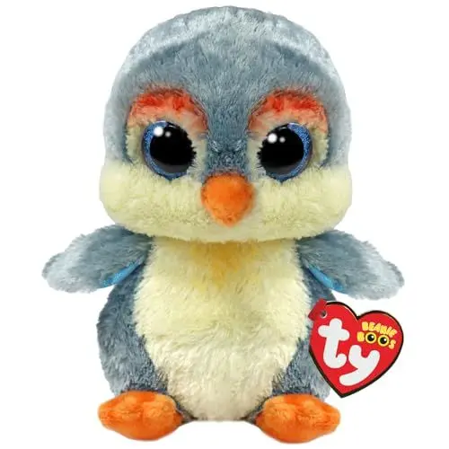 Produktbild: Ty Fisher Pinguin Beanie Boo Regular 14cm - Quetschbare Beanie Baby Weiche Pluschtiere - Sammelbares Kuscheliges Stofftier