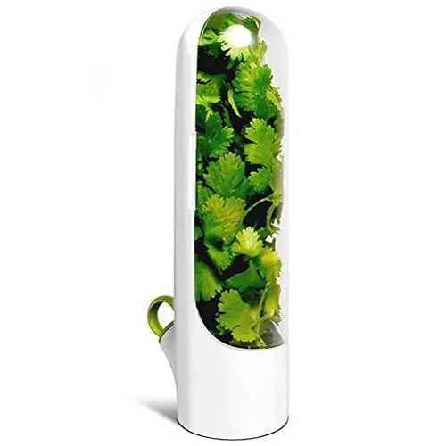 Produktbild: Herb Savor Pod Fresh Herb Keeper, Aufbewahrungsbehälter Frisches Gemüse und Kräuter – Frischhaltebecher Koriander, Minze, Petersilie, Spargel (Weiß)