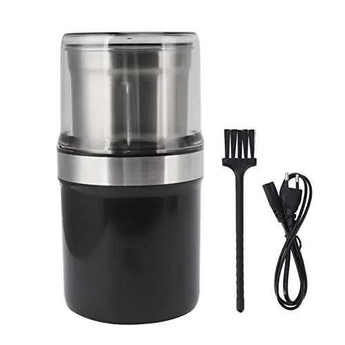 Produktbild: Tyenaza Elektrische Kräutermühle, kleine elektrische Mühle, 100 g Fassungsvermögen, Edelstahlklinge, tragbare Kaffeebohnenmühle für Zuhause, für Gewürze, Nüsse, Getreide
