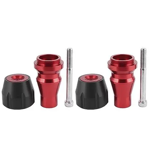 Produktbild: Motorrad-Rahmenschieber, Antikollisionsabdeckung, Universal-Motorrad-Auspuff-Sturzpad 10 mm Schutz-Rahmenschieber aus Edelstahl (red)