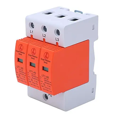 Produktbild: Tyenaza Überspannungsschutzgerät, AC420V 20 bis 40 KA 3P Überspannungsableiter, Leistungsschalterschutz, Heimwerker-Elektrobedarf