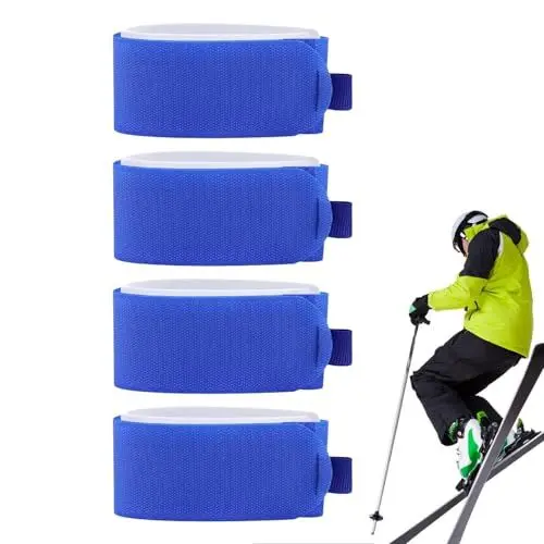 Produktbild: Tyinerc Ski-Befestigungsgurte, Ski-Tragegurt | Snowboardbinder Skiverschluss | 4X Stockträger, verstellbare Skibandagen, Tragegurt für einfachen Transport, Snowboardgurt, Skizubehör