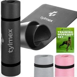 Produktbild: Tylmex NBR YogaMatte Rutschfest mit Tragegurt und Trainingsset - Dicke Yoga Matte - Gymnastikmatte für Workout und Heimtraining - Sportmatte