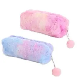 Produktbild: tyokas 2 Stück Plüsch Bleistiftbeutel Regenbogen Kind Stiftetasche PlüschTragbare Kosmetiktasche Mit Reißverschluss Geeignet für die Organisation Schreibwaren, Kosmetik(Pastelle, Purpur)