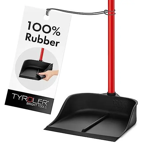 Produktbild: Tyroler | Magische Kehrschaufel | Naturkautschuk | Aluminium Rostfrei 105cm Stiel | Aufrechtes Design | Universelle Besenkompatibilität