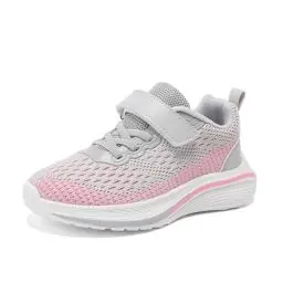 Produktbild: Tysulr Mädchen Turnschuhe Hallenschuhe Kinder Turnschuhe Für Jungen Sportschuhe Mädchen Kinderschuhe Atmungsaktiv Laufschuhe Sneaker Grau 37EU