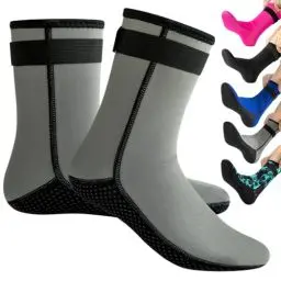 Produktbild: Tyuodna 3mm Neoprensocken,Rutschfeste Tauchsocken für Erwachsene Damen Herren,Wasserdichte Dicke Schwimmsocken,zum Schnorcheln,Schwimmen(Grau,L-XL)