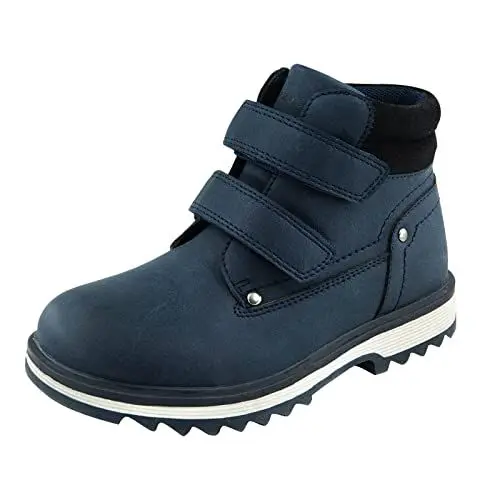 Produktbild: TZJS Unisex Kinder Klassische Stiefel für Jungen Mädchen Baby Winterstiefel Mit Klettverschluss Wasserdicht Stiefeletten Schneestiefel Arbeitsstiefel Herbstschuhe Winterschuhe(Marine, Numeric_35)