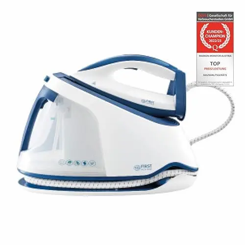 Produktbild: TZS First Austria Dampfbügeleisen, Dampfbügelstation mit 1,5 Liter Wassertank, Entkalkungsfunktion, 2500W - Automatische Selbstreinigung, wegen Vertikaldampffunktion Ideal für Hemden
