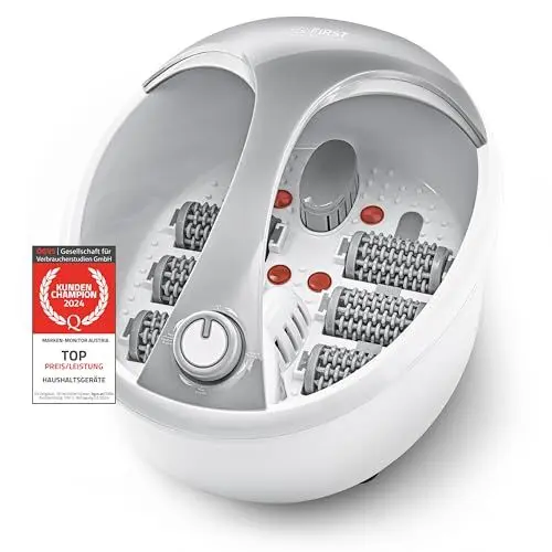 Produktbild: TZS First Austria Fußsprudelbad, Vibrations- und Luftblasenmassage, Infrarot- und Heizfunktion, Fußbad, 450W, Griff, Aromabox
