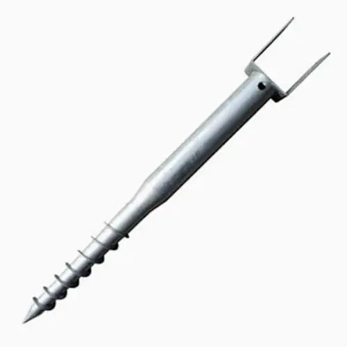 Produktbild: U Pfostenträger Bodenanker zum Eindrehen in die Erden zur festen Verankerung für Pfosten, Pfähle, Balken aus Holz und Metall, feuerverzinkter Stahl, U-Profil (120 x 900 mm)