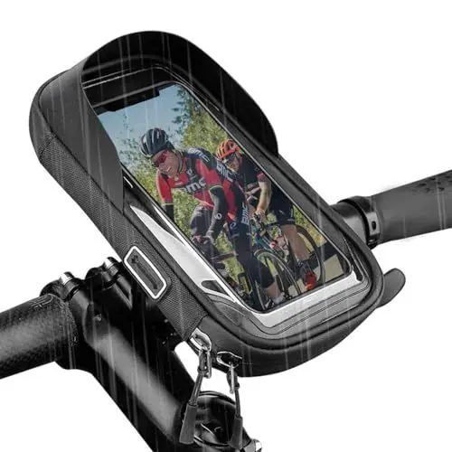 Produktbild: UAMLVCN Handyhalterung Fahrrad Wasserdicht, 360° Fahrrad Lenkertasche Drehbare, Fahrradhalterung Lenkertasche, Handytasche für Fahrrad für 4.7-6.5 Zoll Smartphone