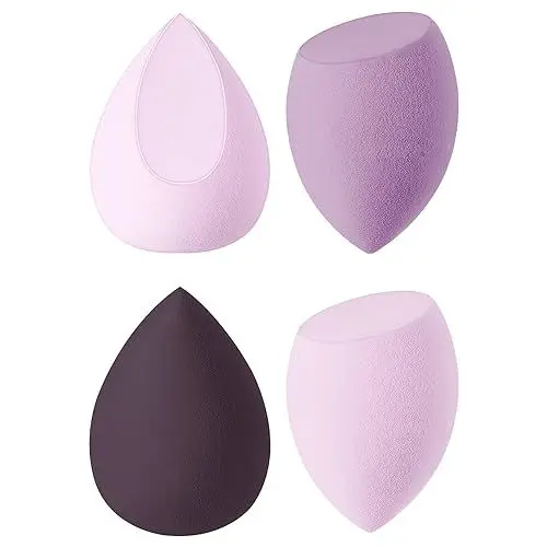Produktbild: UAMLVCN Make up Schwamm Set, 4 Stück Beauty Blender Sponge, Make up Sponge, Schminkschwamm, Feucht und Trocken, für Creme, Flüssigkeit Foundation, Flüssigkeiten und Puder-Violett