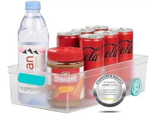 Produktbild: uandu Kühlschrank Organizer Stapelbar, Küchen Organizer, Küche Aufbewahrung & Organisation, Organizer Kühlschrank, Organizer Küche, Schrank Organizer, Soft Touch Griff, Nicht schlafendes Rad