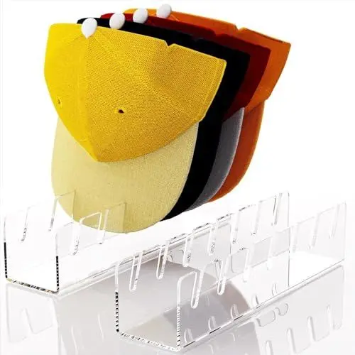 Produktbild: UAPPO 2 Stück cap halter cap halterung für 14 Baseball Caps, Kein Installieren erforderlich, Transparenter Hutständer zur Aufbewahrung und Präsentation von Baseballkappen, Perfekt für Zuhause