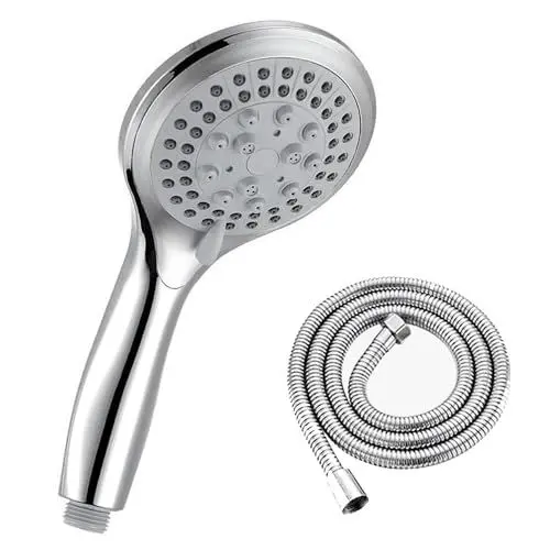 Produktbild: UAPPO Duschkopf mit Schlauch 1,5m,Chrome 5 Strahlarten Duschbrause duschbrause, Hochdruck Dusche Sparduschkopf, Haltbarkeit Duschkopf Gross,Handbrause Duschkopf Regendusche Sparduschkopf