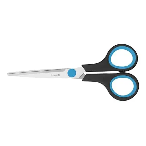 Produktbild: Uaugulft Schere Edelstahl Papier Mehrzweckschere mit weichem Griff Blau Schwarz 15,2 cm