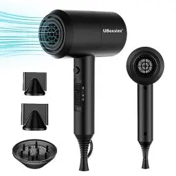Produktbild: UBeesize Föhn 1800W Föhn Ionen AC Motor Haartrockner One-Touch-Kaltluftfunktion, 3 Temperatureinstellungen Haartrockner Hair mit 1 Diffusor & 2 Konzentratoren Reisefön für Viele Frisuren