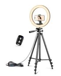 Produktbild: UBeesize Ringlicht mit Stativ, 12 Zoll Selfie Ringlicht mit 50 Zoll Stativ für Live Stream/Makeup/YouTube Video/Fotografie Schwarz
