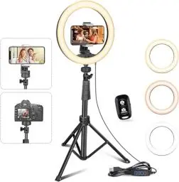 Produktbild: UBeesize ringlicht mit stativ,12 Zoll Selfie Ringlicht mit 62 Zoll Stativ Ständer für Live Stream/Makeup/YouTube Video/Fotografie