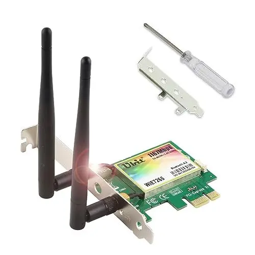 Produktbild: Ubit WLAN-WiFi-Karte | 11AC PCIe Wireless-Karte mit bis zu 1200 Mbit/s | Drahtlose Dualband Gigabit-WLAN-WiFi Adapter-Karte | PCIe WiFi Karte mit BT 4.2 für Desktop/PC-Spiele