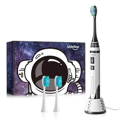 Produktbild: Udefine Elektrische Zahnbürste, mit 5 Putzmodi Zahnbürste Elektrisch IPX7, Schallzahnbürste mit 3 DuPont Zahnbürstenkopf, Timer (Erwachsenes Modell)