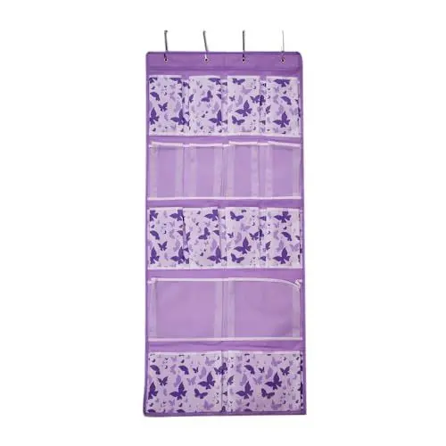 Produktbild: Über der Türorganizer mit 2 Größen von Taschen,Hinter Tür Hängeorganizer für Schuhe,Socken,Unterwäsche,Hüt, Handtaschen,Platzsparende Aufbewahrungsorganizer Im Schlafzimmer,Bad,Eingang,Schlafsaal,Lila