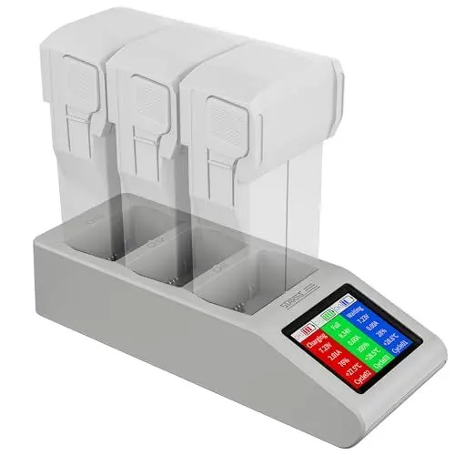 Produktbild: UEBIYI Akku Ladestation Kompatibel mit DJI Mini 4 Pro/Mini 3 Pro/Mini 3, Akku Ladehub mit LCD Bildschirm für Mini 3 Pro/Mini 3