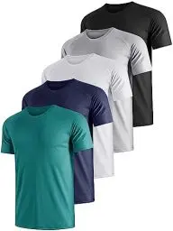 Produktbild: UEEKO 5er Pack Sport Herren Tshirt Set Kurzarm Sporthirt Running Herren Schnelltrocknend Atmungsaktiv Fitness Funktions Sporthirt Running Herren.(Medium)