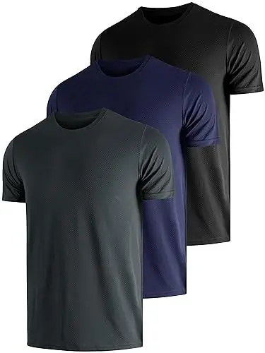 Produktbild: UEEKO UV Schutz Tshirt Herren 3 Pack UPF Sonnenschutz Functional Schwimmen T-Shirts Rash Guard Training Quick-Drying Outdoor Surf Wandern Running Fishing Atmungsaktives L