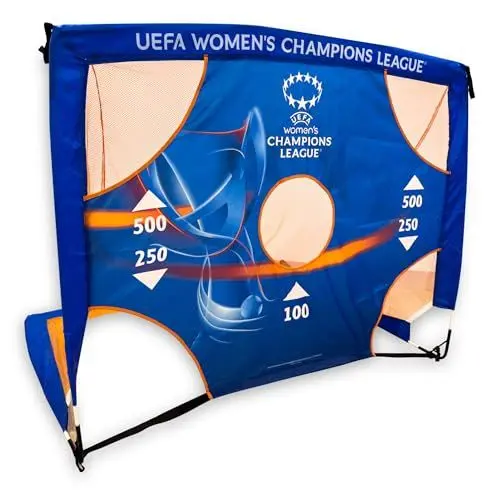 Produktbild: UEFA Frauen Champions League 4ft x 3ft 2-in-1 Ziel Pop-Up Flexi Fußballtor – UWCL, Offiziell Lizenziertes Merchandise, Wetterfestes tragbares Fußballtor für drinnen und draußen, Kinder und Erwachsene
