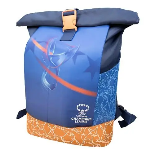 Produktbild: UEFA Frauen Champions League Roll-Top Rucksack – UWCL, Offiziell Lizenziertes Merchandise, Leichtgewicht, Rucksack, Tolle Geschenkidee für Fußballfans