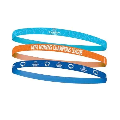 Produktbild: UEFA Frauen Champions League Stirnbänder – 3er-Pack, Damen, Mädchen, Geeignet für Sport, Fußball, Yoga, Pilates, Laufen, Radfahren