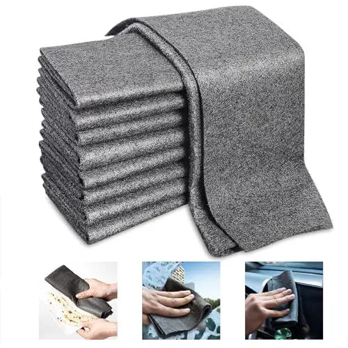 Produktbild: UEPOA 10 Stück Verdicktes Magisches Reinigungstuch, Wiederverwendbare Reinigungstücher Gluschweinmagisches Reinigungstuch Fenstertuch Streifenfrei für Küchen, Badezimmer, Glas, Autos (30x30cm)
