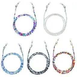 Produktbild: UEPOA 5 Stück Brillenkette Perlen, Brillenschnur Damen Brillenband Kette Elegante Brillenhalter Riemen Bunte Maskenkette Sonnenbrillen Kette Anti-Rutsch für Brillenzubehör