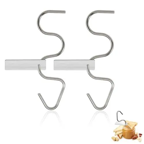 Produktbild: UEPOA Erdnussbutterrührer 2 Stück Edelstahl Erdnussbutter Rührer Mixer Gadgets Nussbutter Rührgerät Rührwerkzeug mit Schaber Marmeladenrührer für Butter Marmelade Brot Salate Besreey