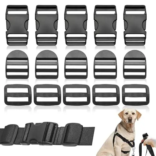 Produktbild: UESDU 30 Stück Schnallen und Verschlüsse Set, Steckschnalle 25mm Steckverschluss Rucksack Schnalle Kunststoff Klickverschluss für Gepäckgurte Halsband Rucksackreparatur Gurtband