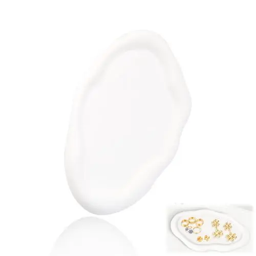 Produktbild: UESDU Wolke Kleiner Schmuckschale, Schmuckteller Schmucktablett Klein Schmuckablage Ringschale Deko Schlüsselschale Tablett Deko für Frauen Halskette Ohrringe Jewelry Kosmetik(Weiß)