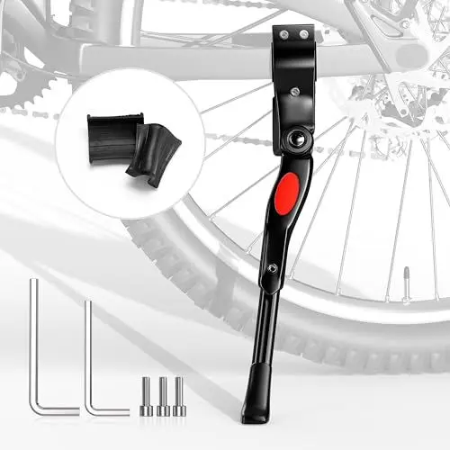 Produktbild: UETSNOR Fahrradständer 24-28 Zoll,Höhenverstellbar und Universal Fahrrad Ständer Halter,Stabil und rutschfest Bike Stand,Fahrrad Seitenständer für Mountainbike,Rennrad,Urban Bikes