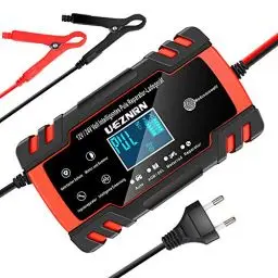 Produktbild: Ueznirn Ladegerät Autobatterie 12V/24V KFZ Batterieladegerät Vollautomatisches Intelligentes Erhaltungsladegerät mit LCD-Touchscreen für Auto, Motorrad, Rasenmäher oder Boot